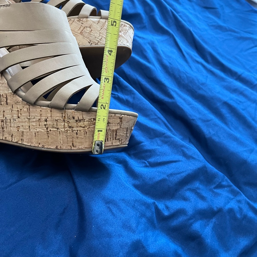 Nude Cork Wedges - Picture 7 of 8